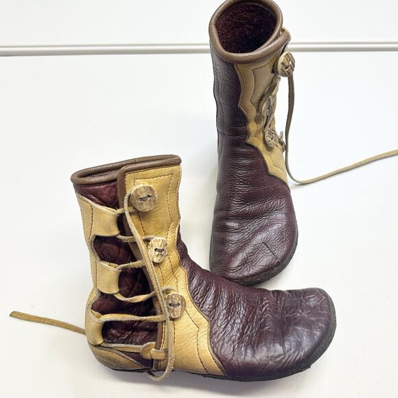 Handmade Moccasin Lace Up Boots Men 9 Barefoot The Soft Approach Leather USA 93 - Picture 1 of 15